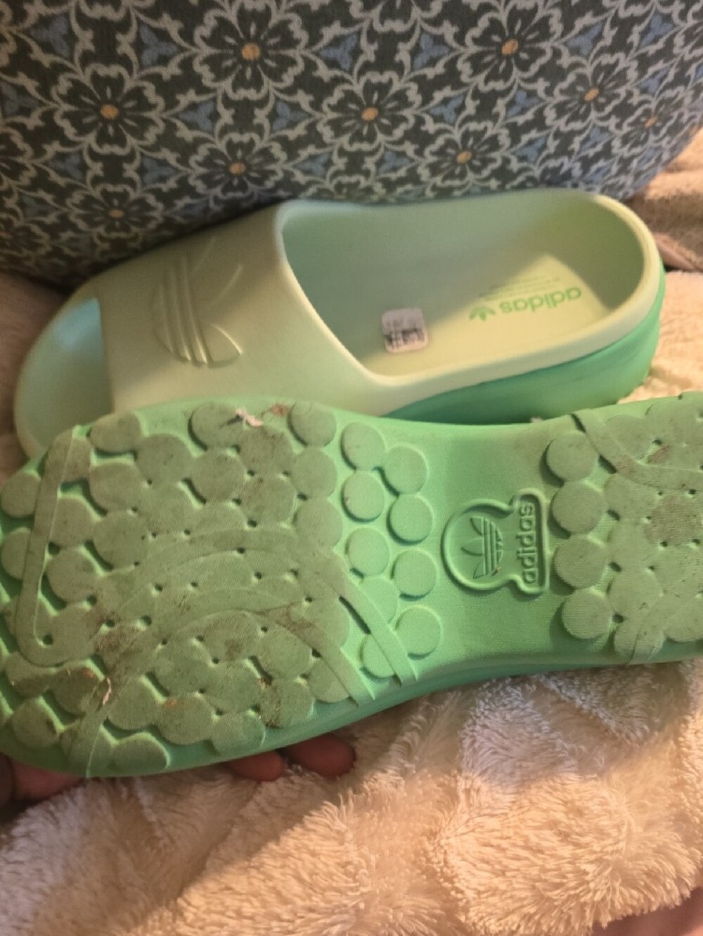 Adidas Women's AdiFOM x Stan Smith Slides Energy Green JI2612 Size 9 - Picture 3 of 5